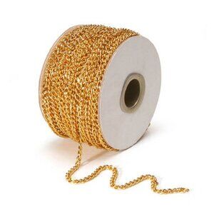 Darice 1855-22  3.5mm Gold Diamond Cut Curb Chain---100 feet on Spool